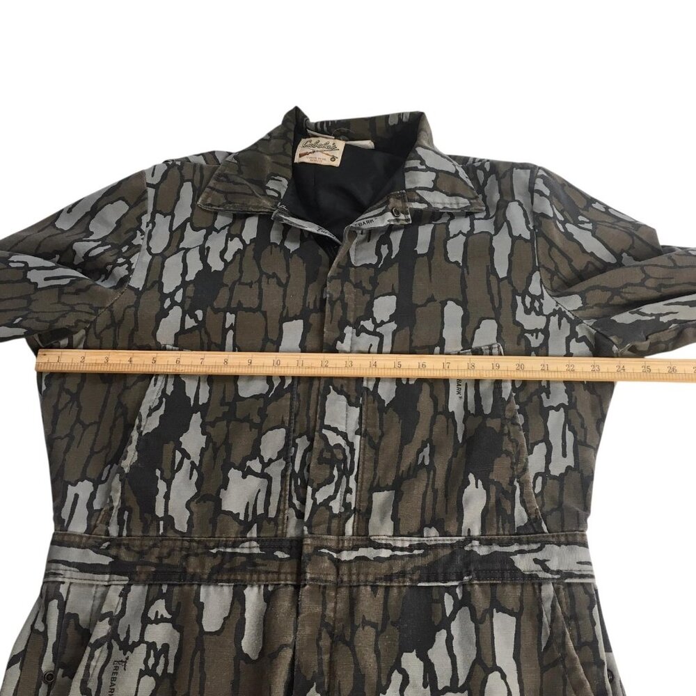 Vintage Cabela's Coveralls Mens Large Treebark Camo Hunting Overalls Zip 80s - Picture 14 of 16